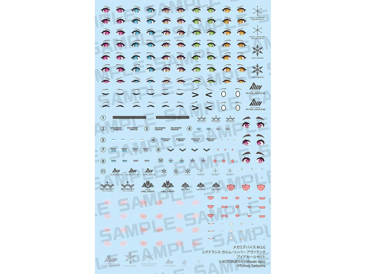 Megami Device M.S.G Yggdrasis Garm Ripper Avalanche Eye Decal Set